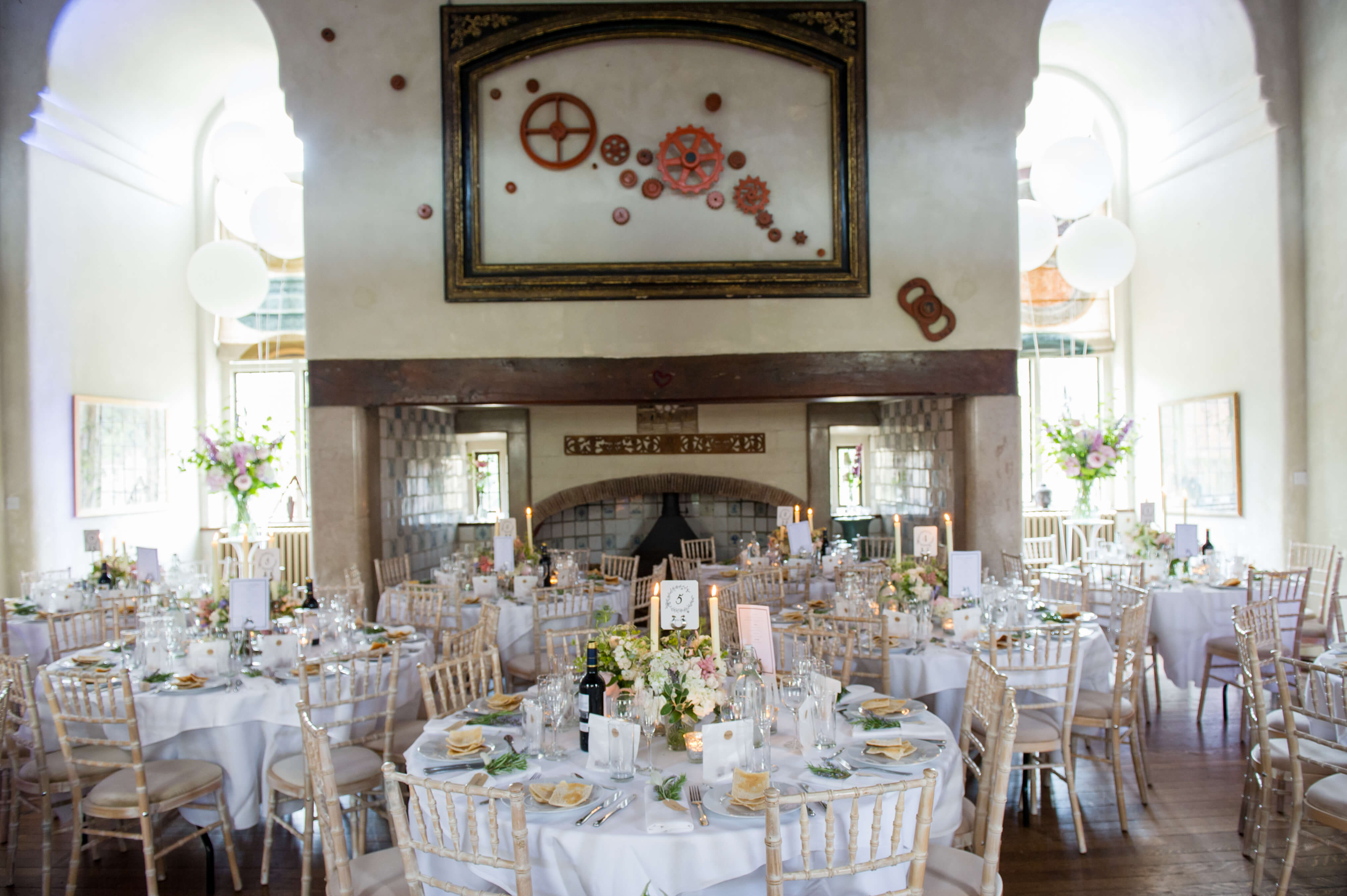 dining room set for a wedding breakfast at voewood
